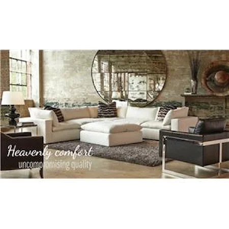 Sectional Sofa Group with Track Arms and Tight Seat Cushion